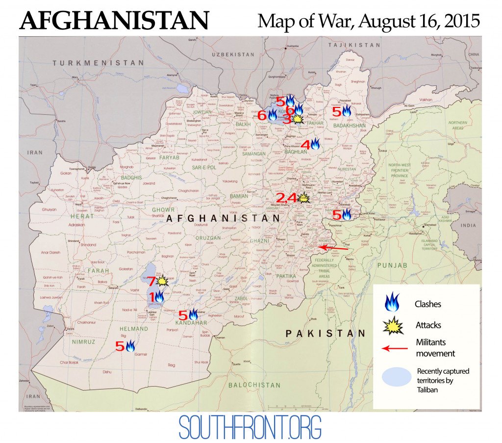Afghanistan Map of War, August 16, 2015