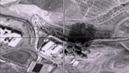 A frame grab taken from footage released by Russia's Defence Ministry October 9, 2015, shows what Russia says are airstrikes carried out by the Russian air force on headquarters of Liwa Al-Haqq militant group near Raqqa, Syria. Russia's air force hit 60 Islamic State targets in Syria over the past 24 hours and killed around 300 militants, the Defence Ministry said on Friday, in Moscow's most intense raids yet since it first launched strikes on Syria 10 days ago. REUTERS/Ministry of Defence of the Russian Federation/Handout via Reuters ATTENTION EDITORS - FOR EDITORIAL USE ONLY. NOT FOR SALE FOR MARKETING OR ADVERTISING CAMPAIGNS. THIS IMAGE HAS BEEN SUPPLIED BY A THIRD PARTY. IT IS DISTRIBUTED, EXACTLY AS RECEIVED BY REUTERS, AS A SERVICE TO CLIENTS. REUTERS IS UNABLE TO INDEPENDENTLY VERIFY THE AUTHENTICITY, CONTENT, LOCATION OR DATE OF THIS IMAGE. FOR EDITORIAL USE ONLY. NO SALES.