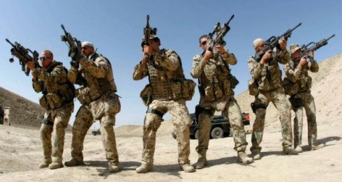 Bundeswehr snipers with Heckler & Koch G36 assault rifles, the weapon of choice for German soldiers, Mexican drug barons and Islamic State terrorists. Photograph: Reuters