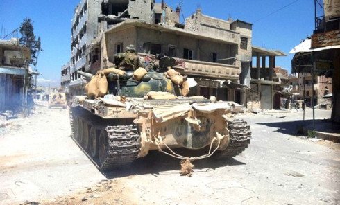 Qusayr in Syria's central Homs province, after the Syrian army took total control of the town and the surrounding region