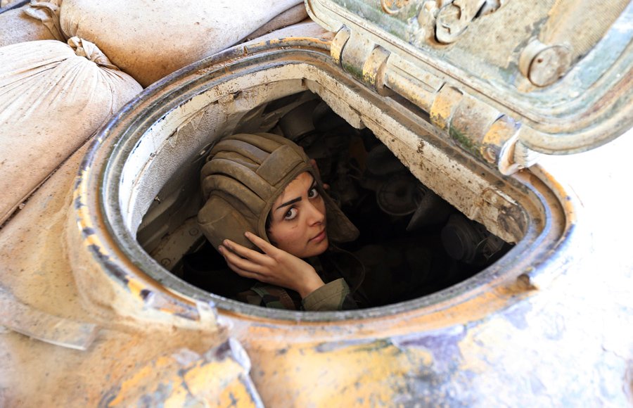 A female Syrian soldier, Eastern Damascus