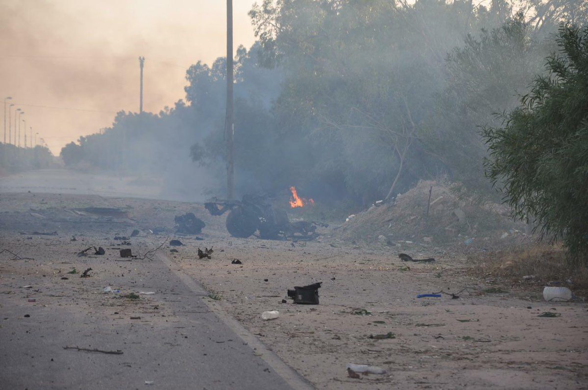 SVBIED which hit a landmine and prematurely detonated