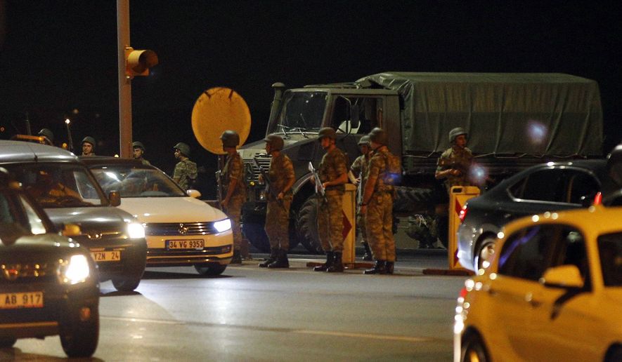 Turkish soldiers are seen on the Asian side of Istanbul, Friday, July 15, Photo by: Emrah Gurel