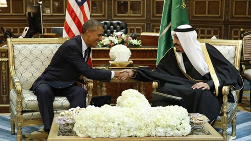 Birds of a feather flock together. U.S. President Barack Hussein Obama meeting with King Salman bin Abdulaziz Al Saud.