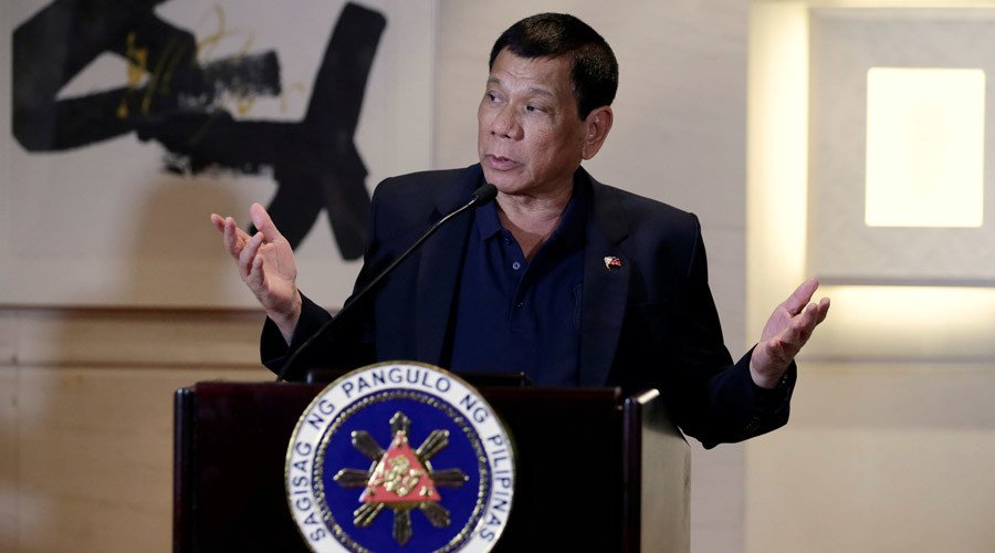 President of the Philippines Rodrigo Duterte attends a news conference during his visit in Beijing, China, October 19, 2016. © Jason Lee / Reuters