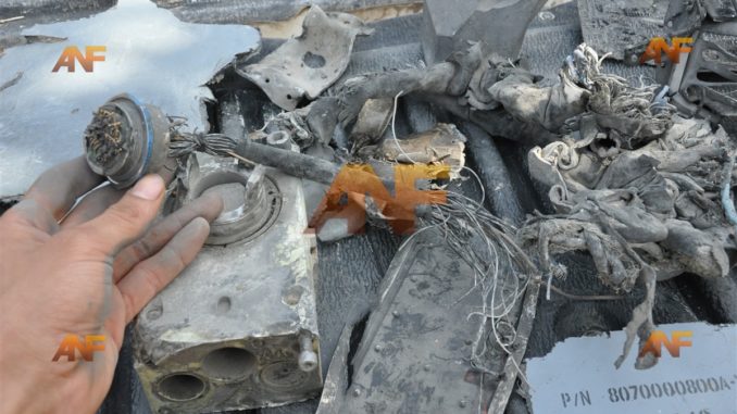 An alleged photo of the crashed jet by pro-Kurdish ANF