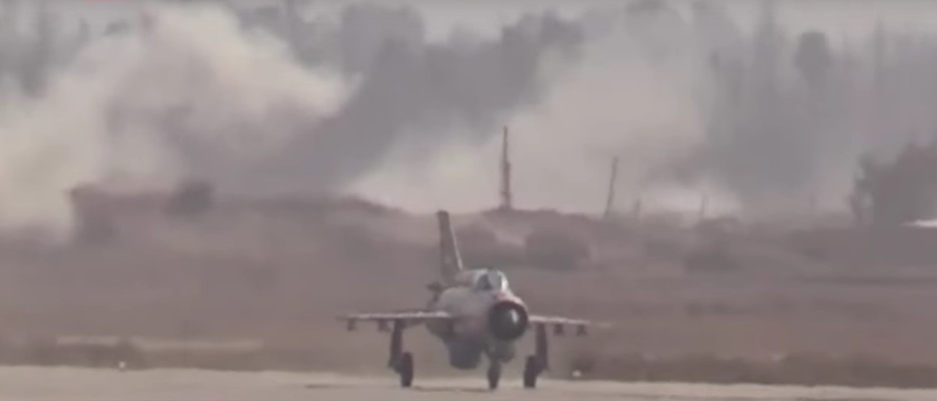 Figure 2. Syrian Air Force fighter on Deir Ezzor airfield after a combat mission