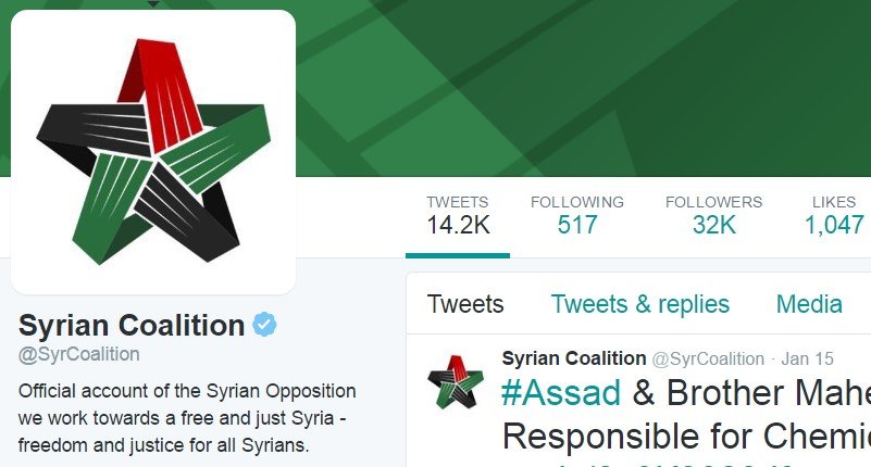 A screenshot from @SyrCoalition/Twitter