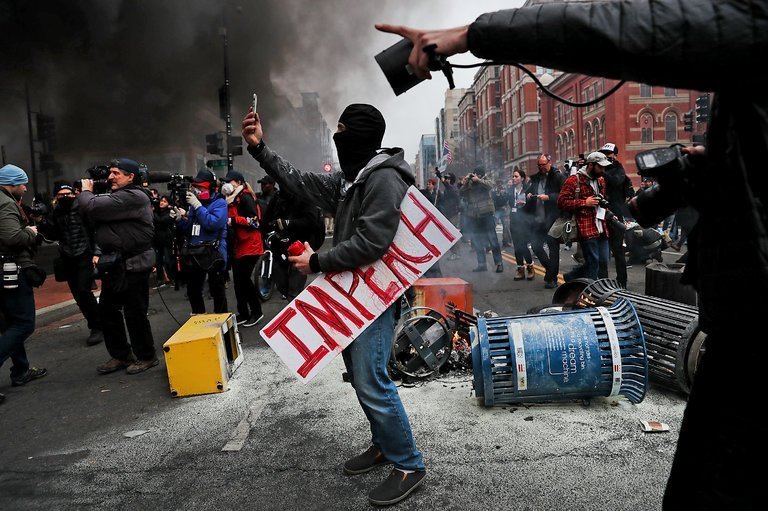 Inauguration Day in downtown Washington. Credit Spencer Platt/Getty Images