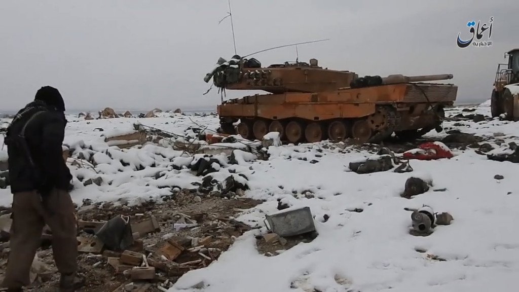 Turkish Leopard 2A4 Battle Tank captured by ISIS at al-Bab