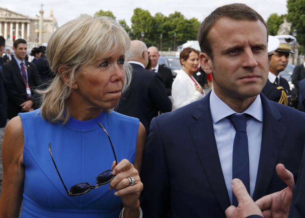 Emmanuel Macron and his wife Bridget Trogneux