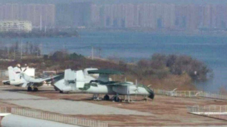 AEW&C aircraft on the “flight deck” of CV-17 aircraft carrier test facility located at Wuhan.