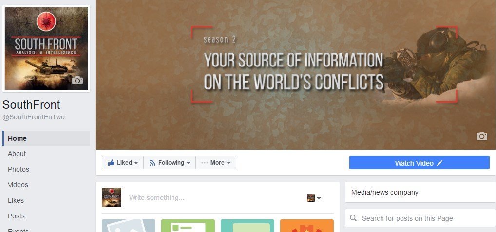 Screenshot from https://www.facebook.com/SouthFrontEnTwo/