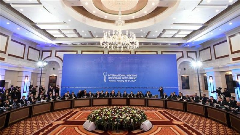 This file photo shows delegates during peace talks for Syria at Astana’s Rixos President Hotel, in the Kazakh capital, on January 23, 2017. (By AFP)