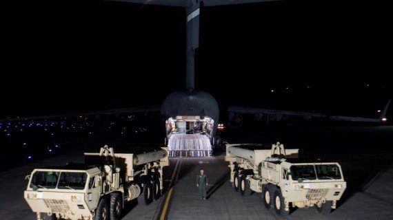 THAAD arrives in South Korea.
