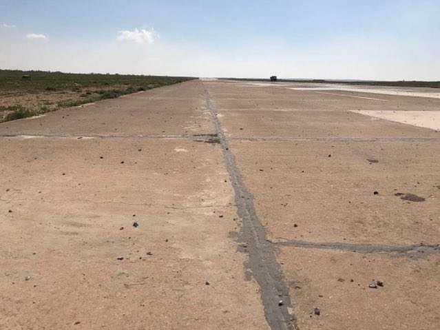 The runway after the missile strike