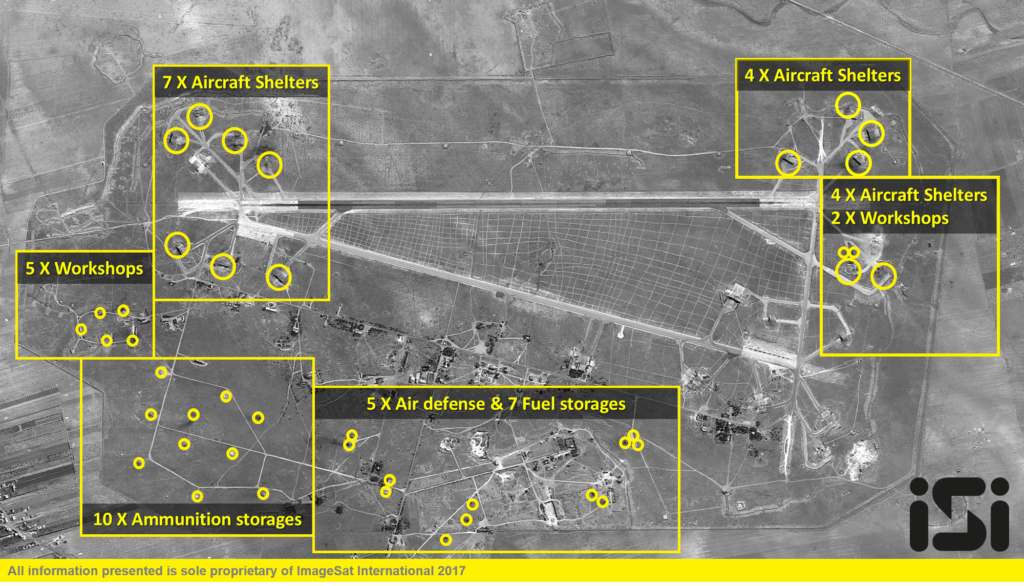 Alleged sites that were hit by US missiles Source: imagesatintl.com