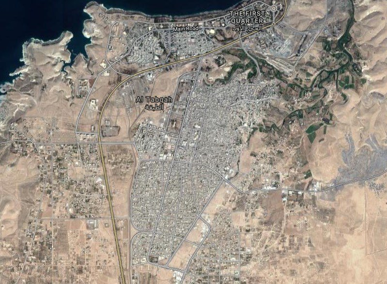 Tabqah town. Scale: 500m